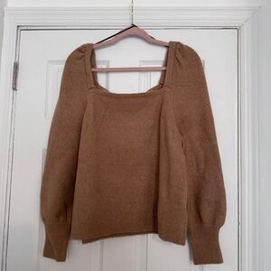 H&M Brown Puff Sleeve Sweater - Size XL
